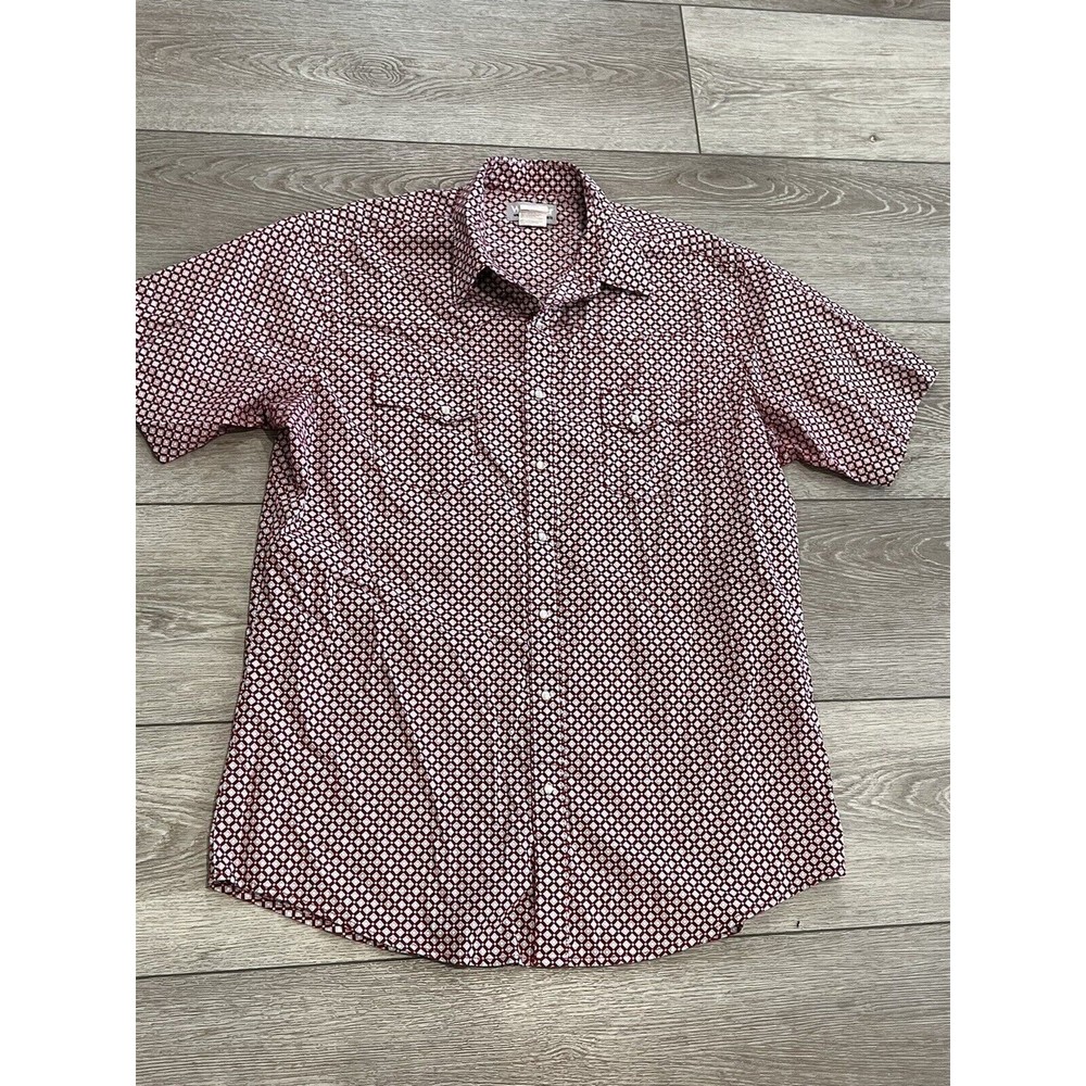 Wrangler Mens XLT Vintage Southwest Pattern Western Wrancher Pearl Snap Shirt
